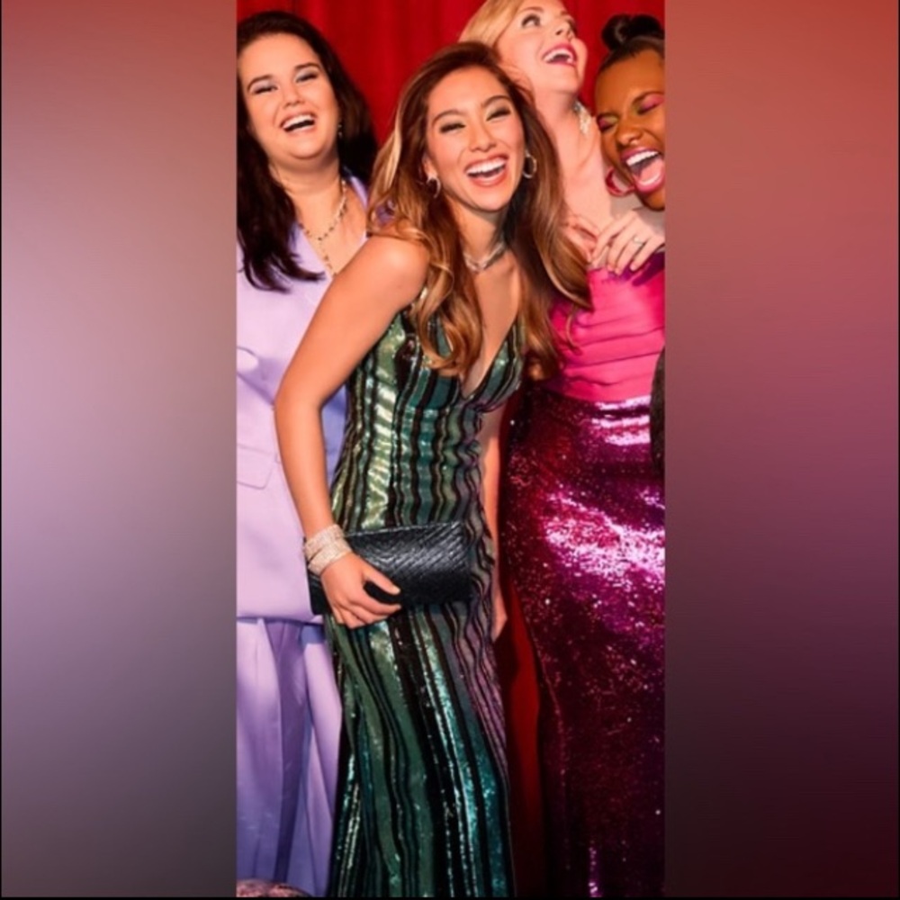 DESIGNER Green Sequin Dress